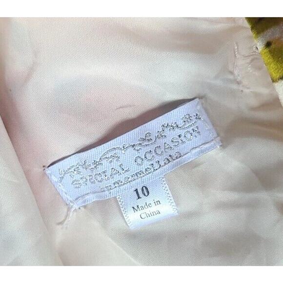 MARMELLATA Girls Red Ivory Floral Party Dress Back Bow Details Sz 10 - Picture 3 of 5